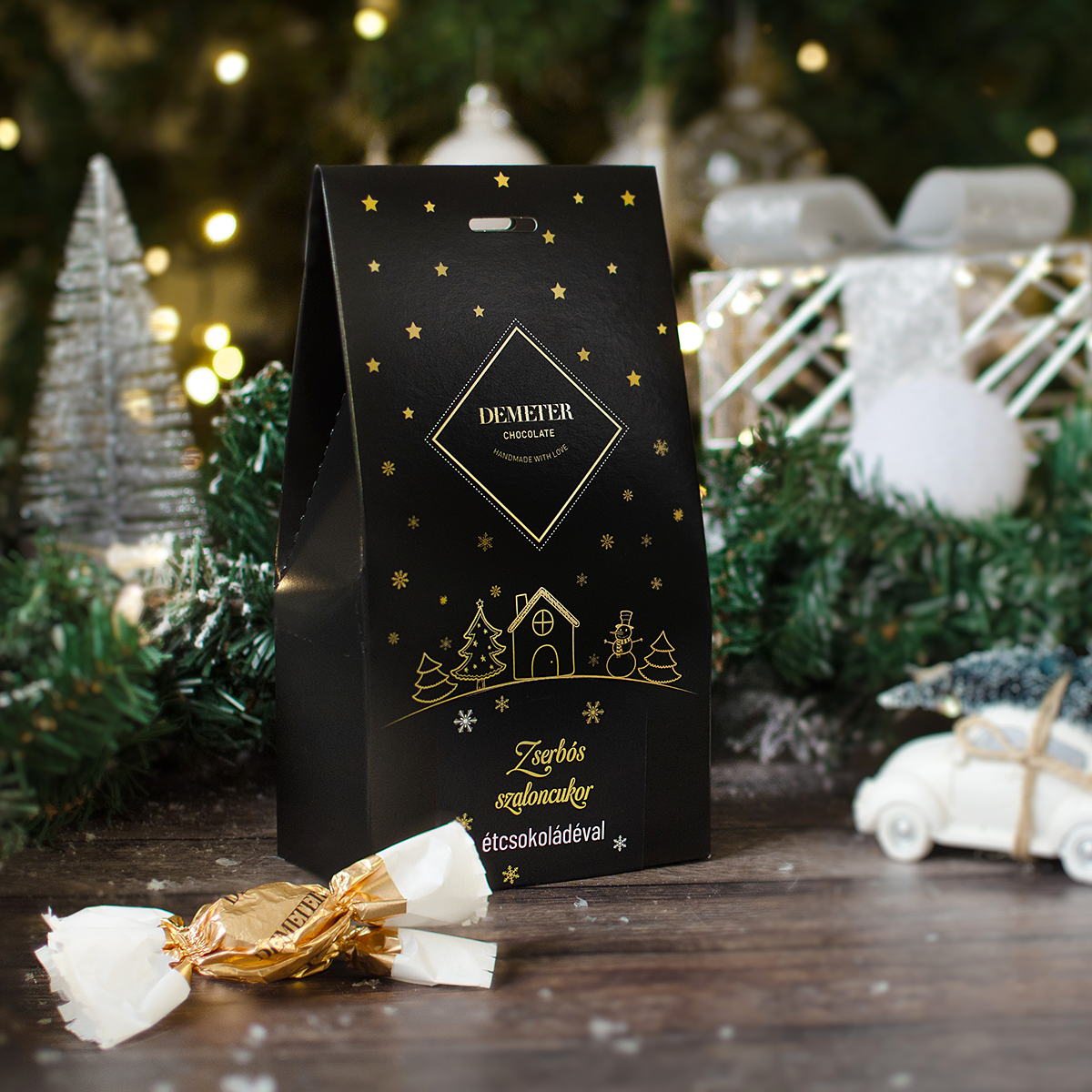 Zserbós szaloncukor díszdobozban