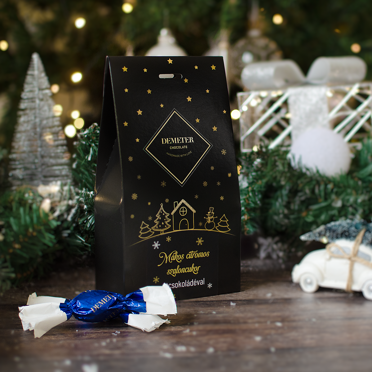 Mákos citromos szaloncukor díszdobozban