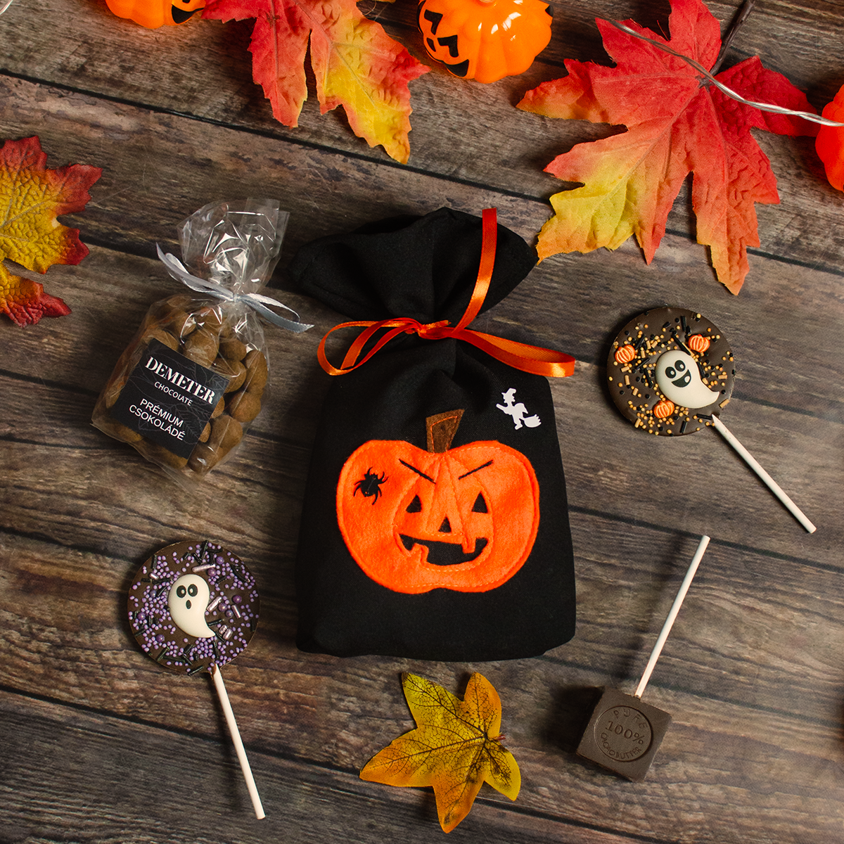 Halloween csokis kézműves táska