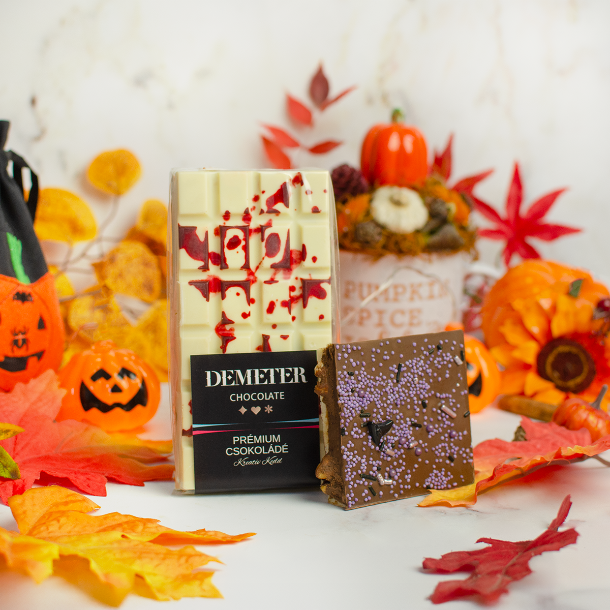 Halloween rémisztően finom csokis termékek BloodyPumpkin Halloweentablascsokolade