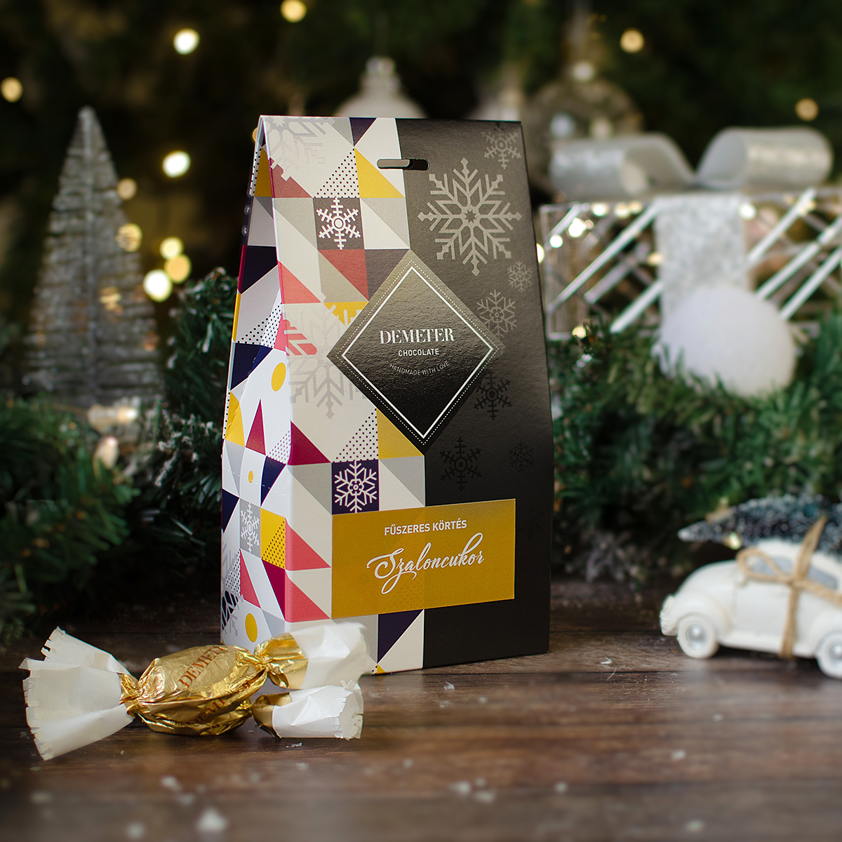 Fűszeres körtés szaloncukor díszdobozban