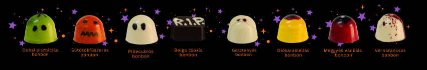 Halloween rémisztően finom csokis termékek verfagyaszto finomsagok bonbonok felsorolva
