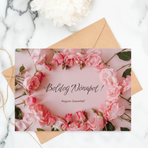 Főoldal Boldog Nőnapot! rózsás üdvözlőkártya